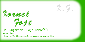 kornel fojt business card